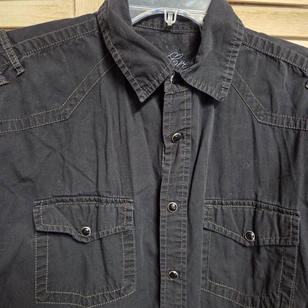 Lions Crest By English Laundry Black Western Pearl Snap Long Sleeve Large Shirt